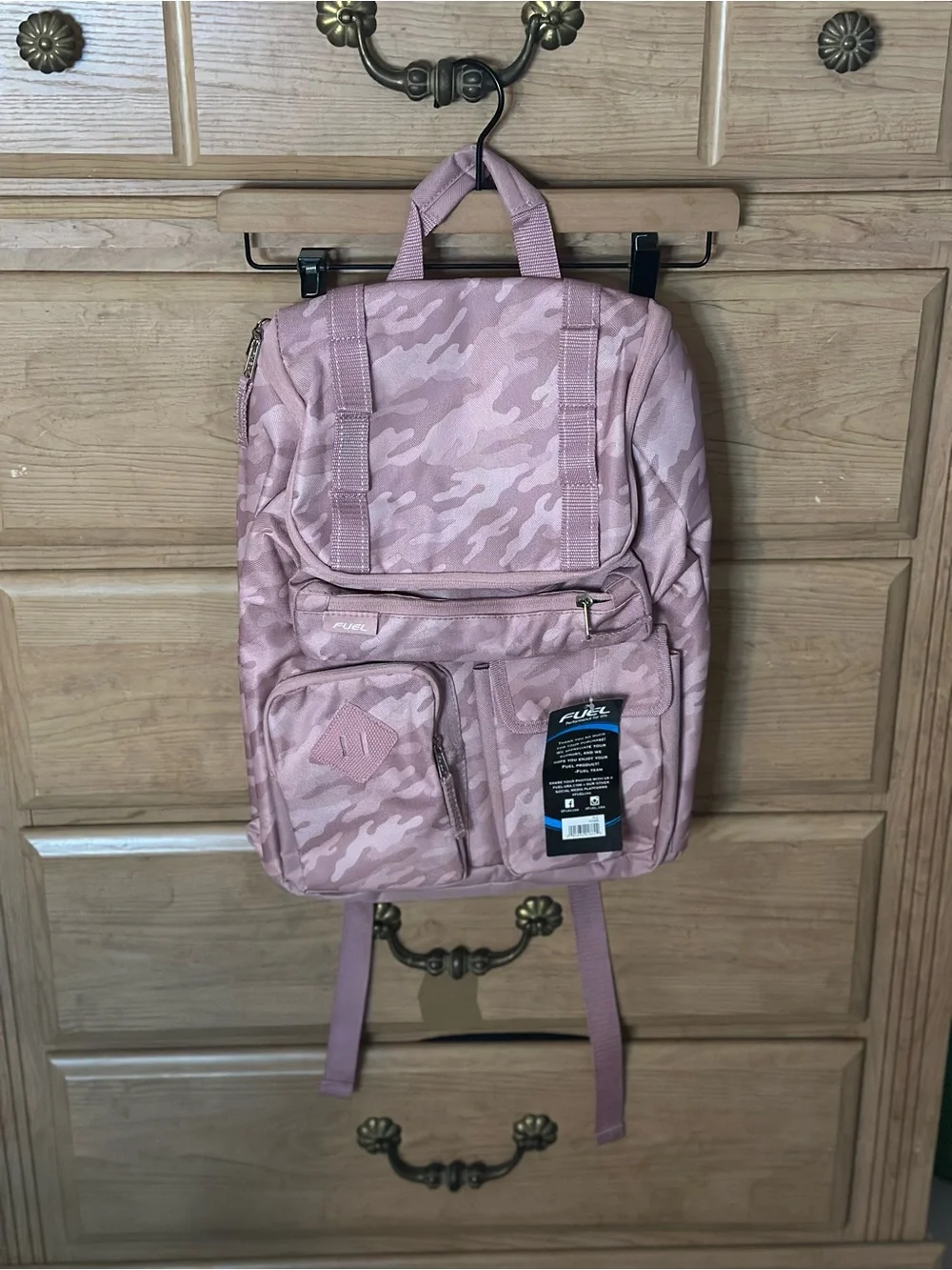 Pink Camouflage Wide Mouth Cargo Backpack - Unisex Large Weekend Bag